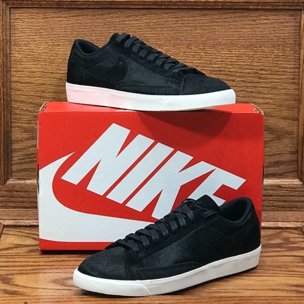 Nike Blazer Low LX Black Pony Hair Sail Sneakers AA2017-002 Womens 8